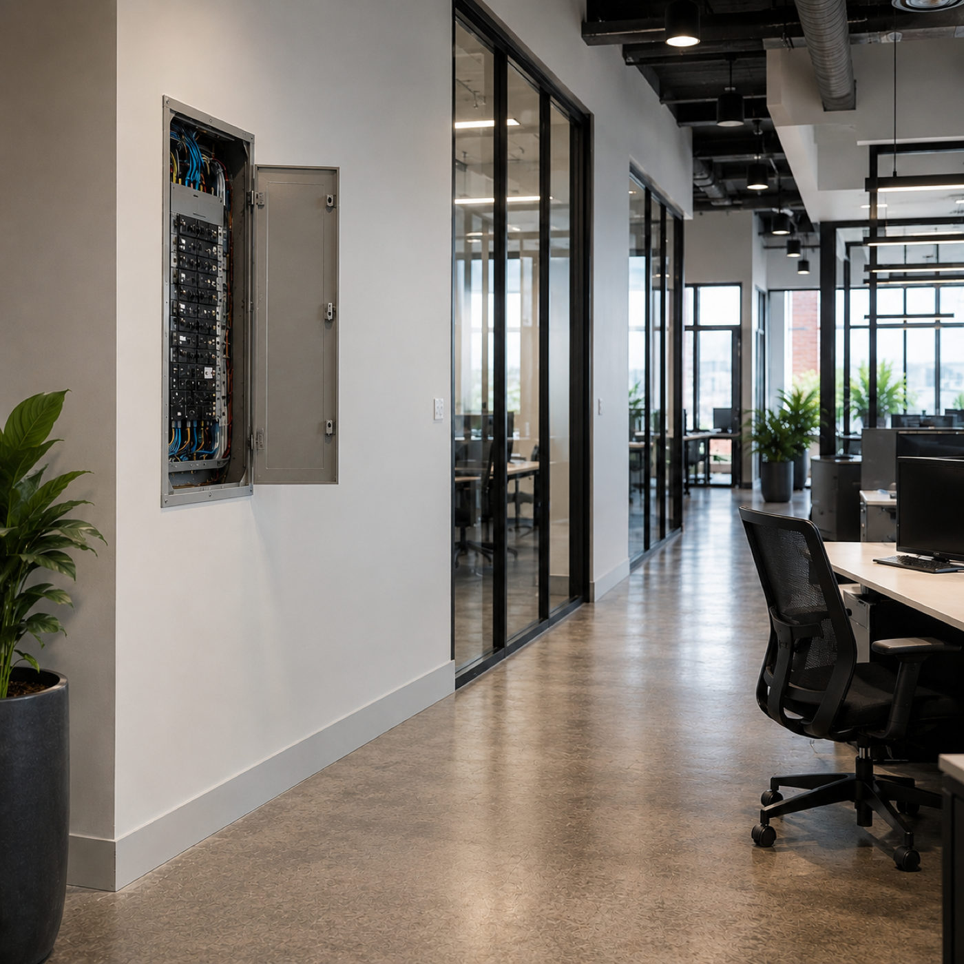Commercial electrical panel installation by Sekey Electrical Services in Waterloo